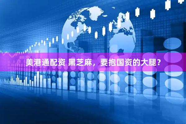 美港通配资 黑芝麻，要抱国资的大腿？