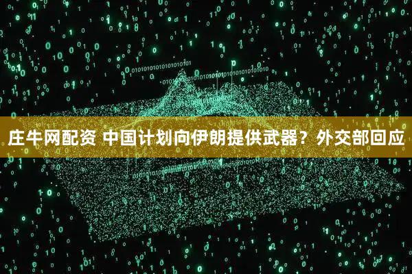 庄牛网配资 中国计划向伊朗提供武器？外交部回应